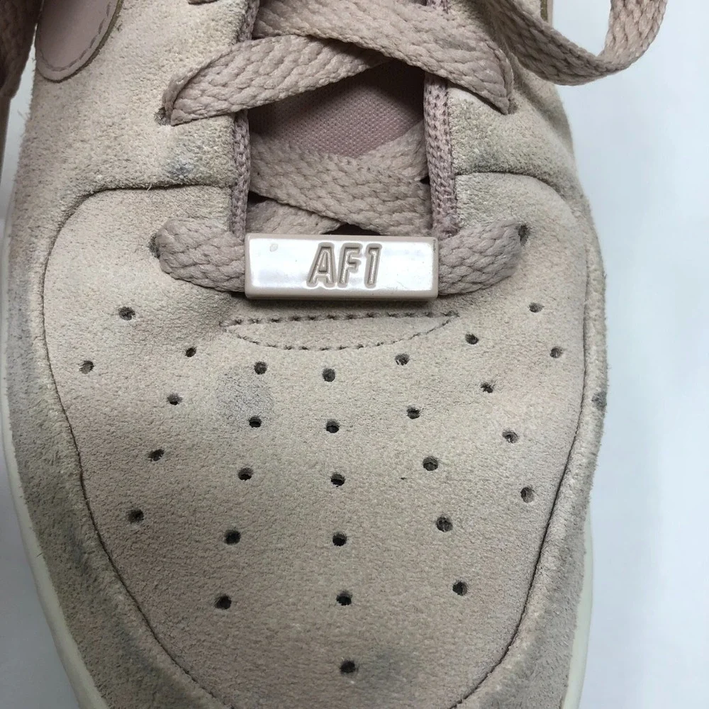 Nike Air Force 1 Sage Low Womens 6.5 Blush Pink Suede Leather Lace Up Streetwear